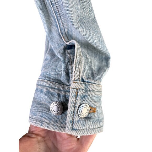 Lauren Jeans Co Size Small Ralph Lauren Womens Denim Jean Jacket Blue Mid Wash - Picture 6 of 10